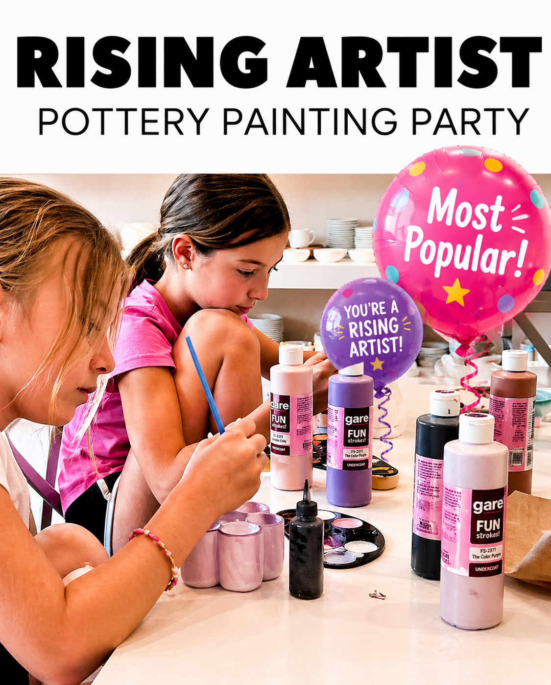 Rising Artist Pottery Painting Party $400