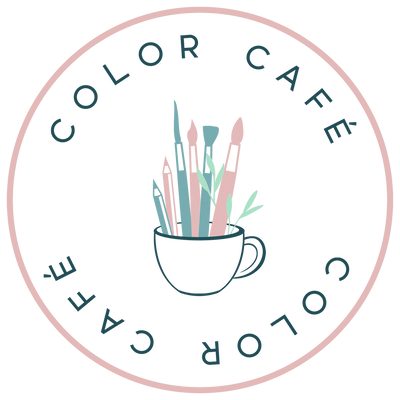 Color Café logo featuring the name ‘Color Café’ with a mug and paintbrush in the center.